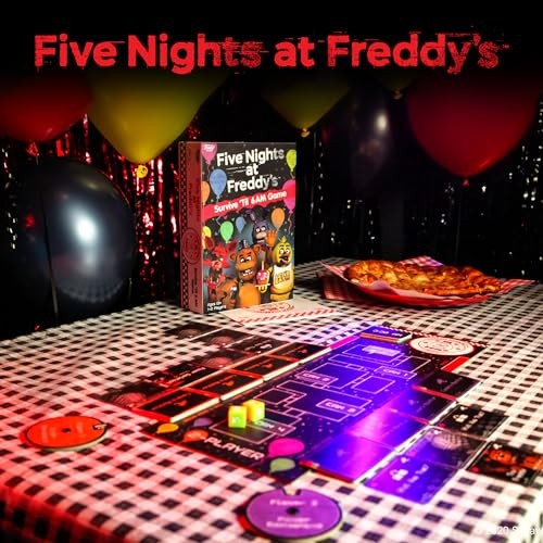 FUNKO GAMES | Five Nights at Freddy's - Survive Until 6am | Scary Strategy Board Game for Adults & Children from 8 Years | Animatronics Pizzeria Fredd