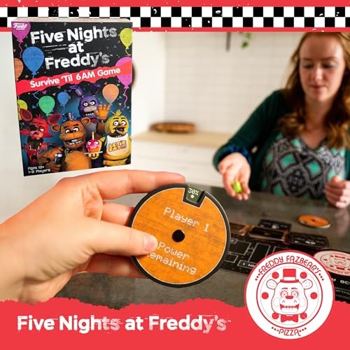 FUNKO GAMES | Five Nights at Freddy's - Survive Until 6am | Scary Strategy Board Game for Adults & Children from 8 Years | Animatronics Pizzeria Fredd