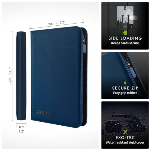 VaultX - 9-Pocket Exo-tec TCG Binder - Navy
