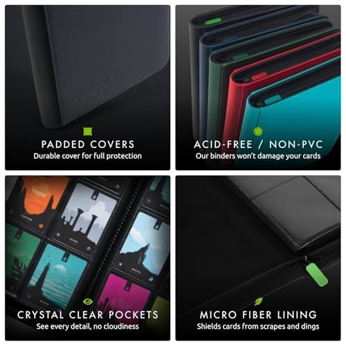 VaultX - 9-Pocket Exo-tec TCG Binder - Black