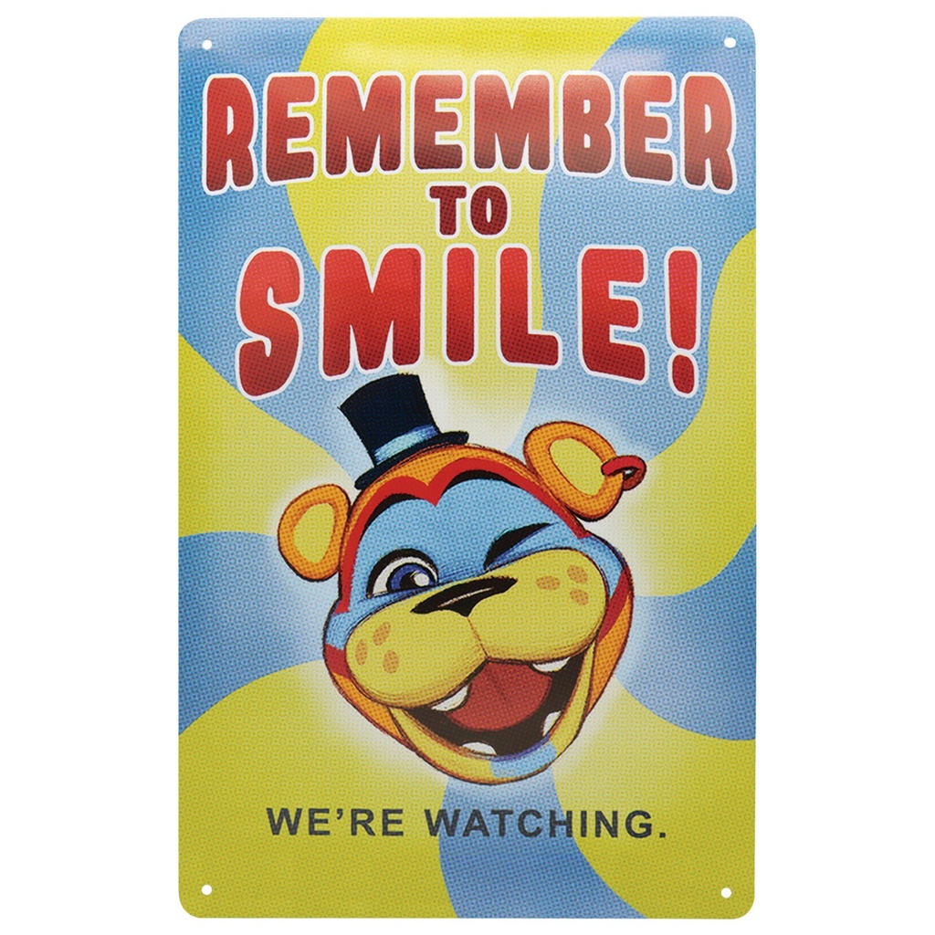 FNAF - Remember To Smile Tin Sign - 30x20 cm