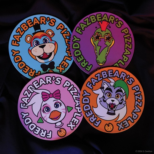 FNAF - 4 Embossed Metal Coasters - 8.9cm